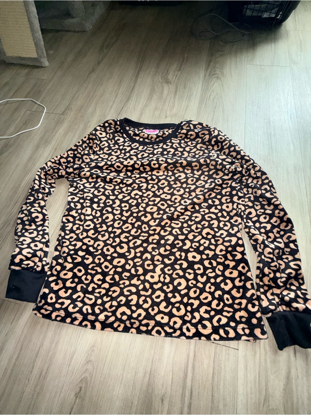 kate spade Leopard Print Long Sleeve Sweatshirt - Black & Tan